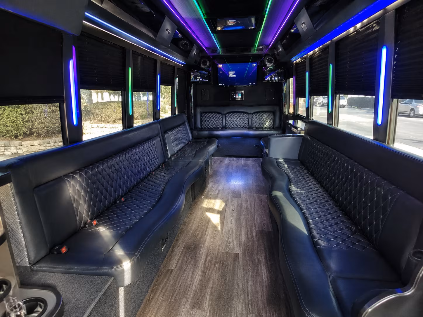 naples 15 passenger party bus interior