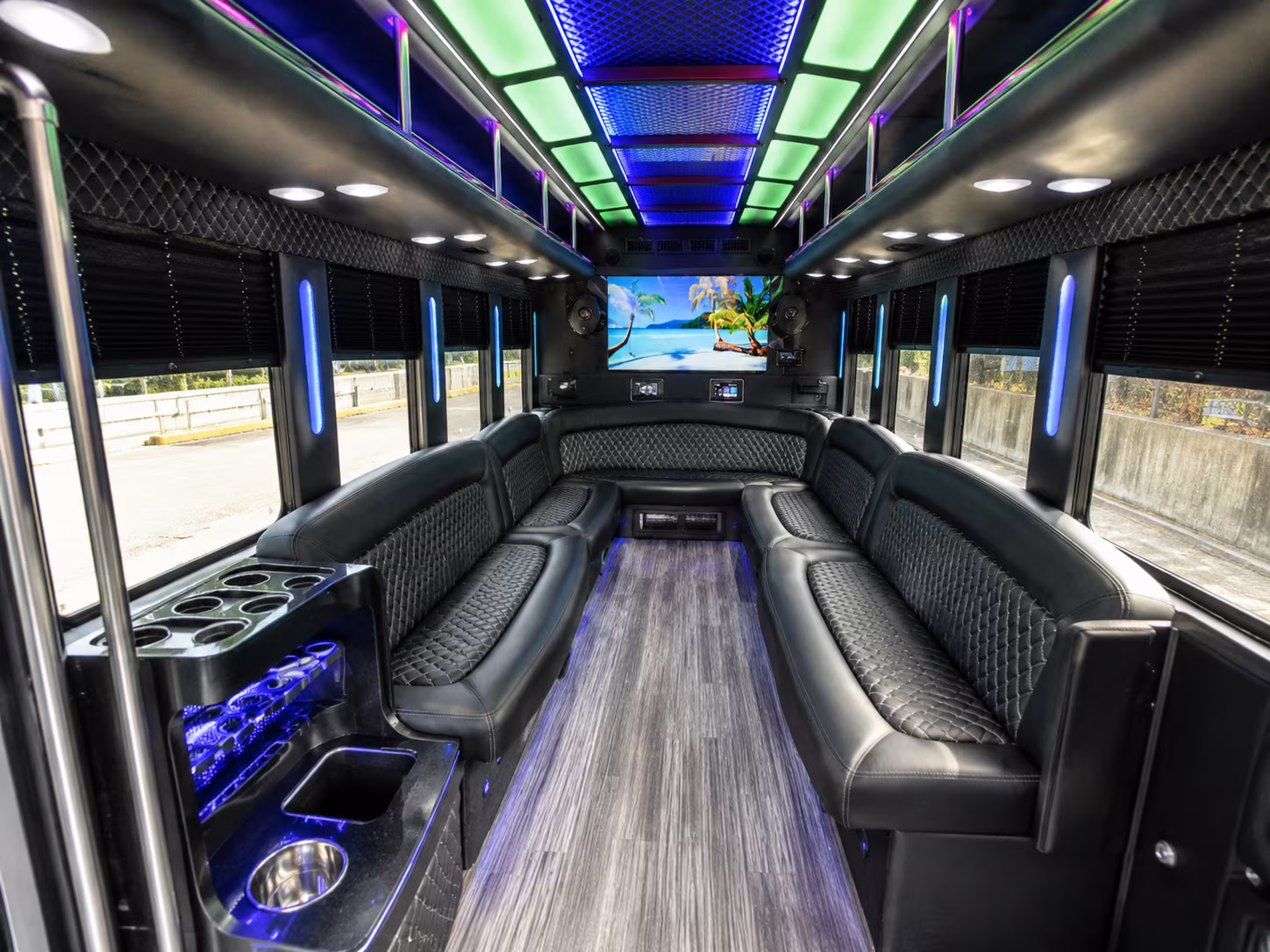 naples 18 passenger party bus inside