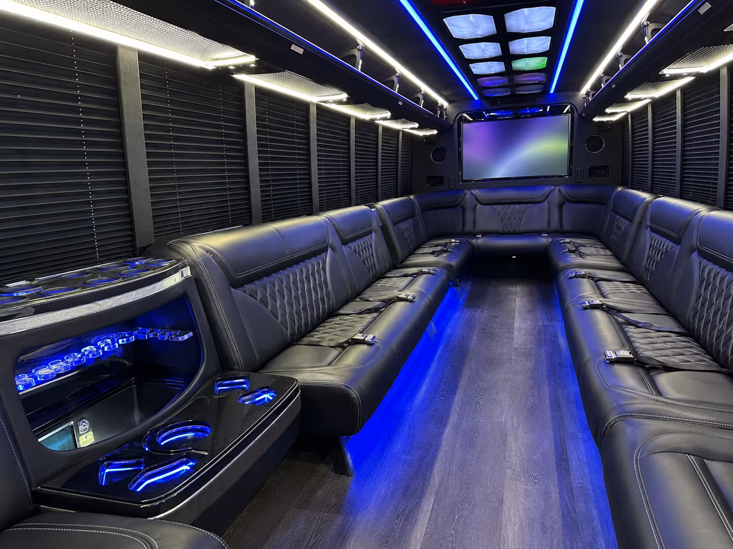 naples 20 passenger party bus inside