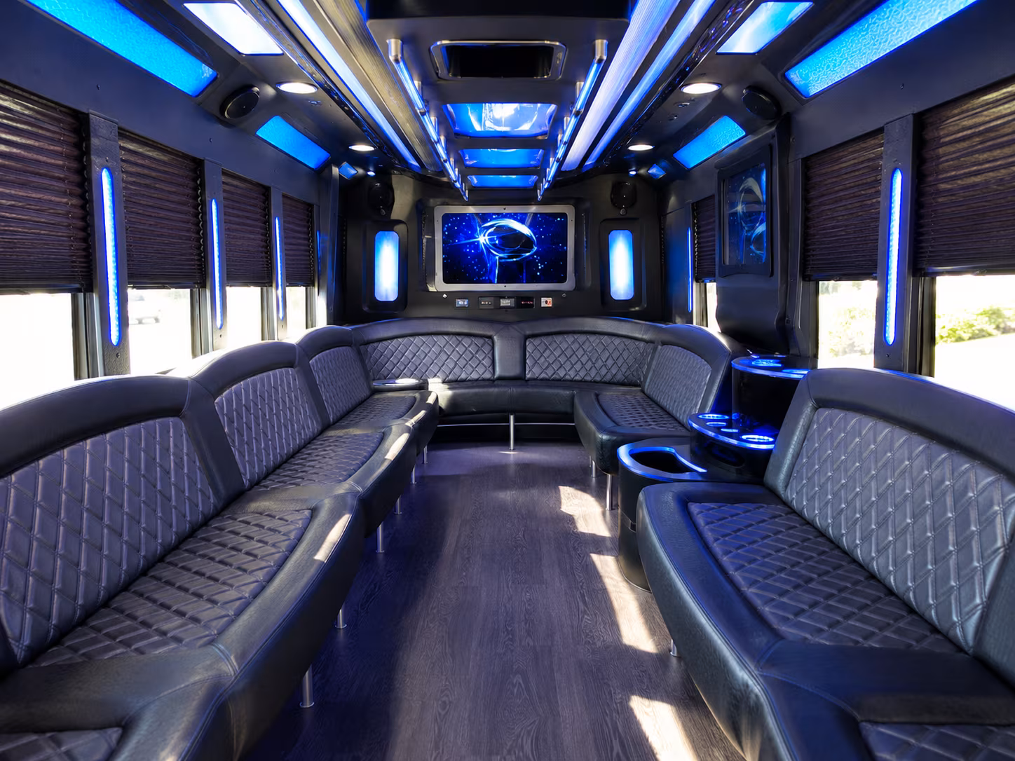 naples 28 passenger party bus inside
