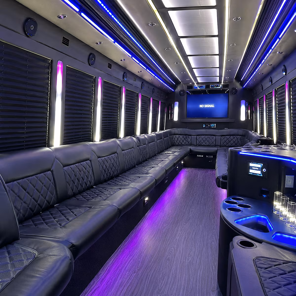 naples 30 passenger party bus inside